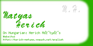 matyas herich business card